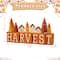 Glitzhome&#xAE; 14&#x22; Harvest Wooden House and Brush Trees Table D&#xE9;cor